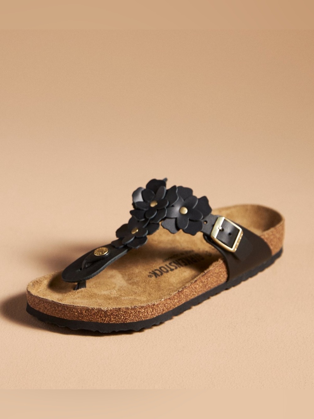 Birkenstock Gizeh Flower Sandals - Black size 37